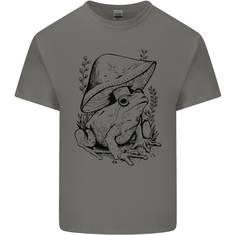 Wildlife Ecology a Frog and a Toadstool Kids T-Shirt Childrens Charcoal