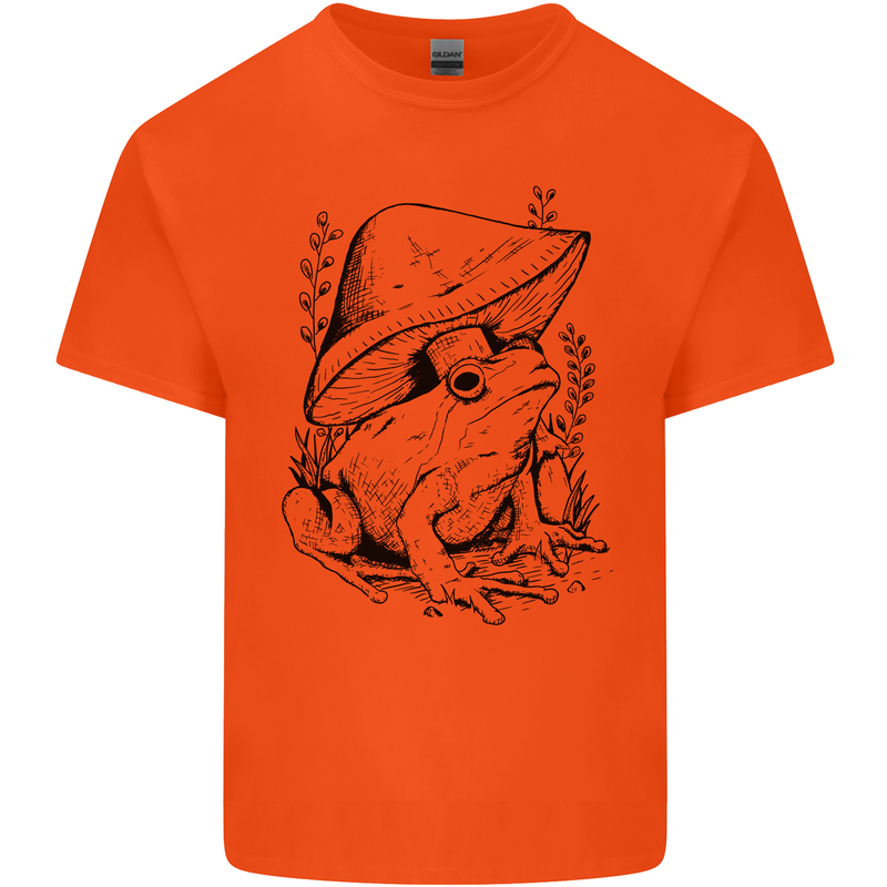 Wildlife Ecology a Frog and a Toadstool Kids T-Shirt Childrens Orange