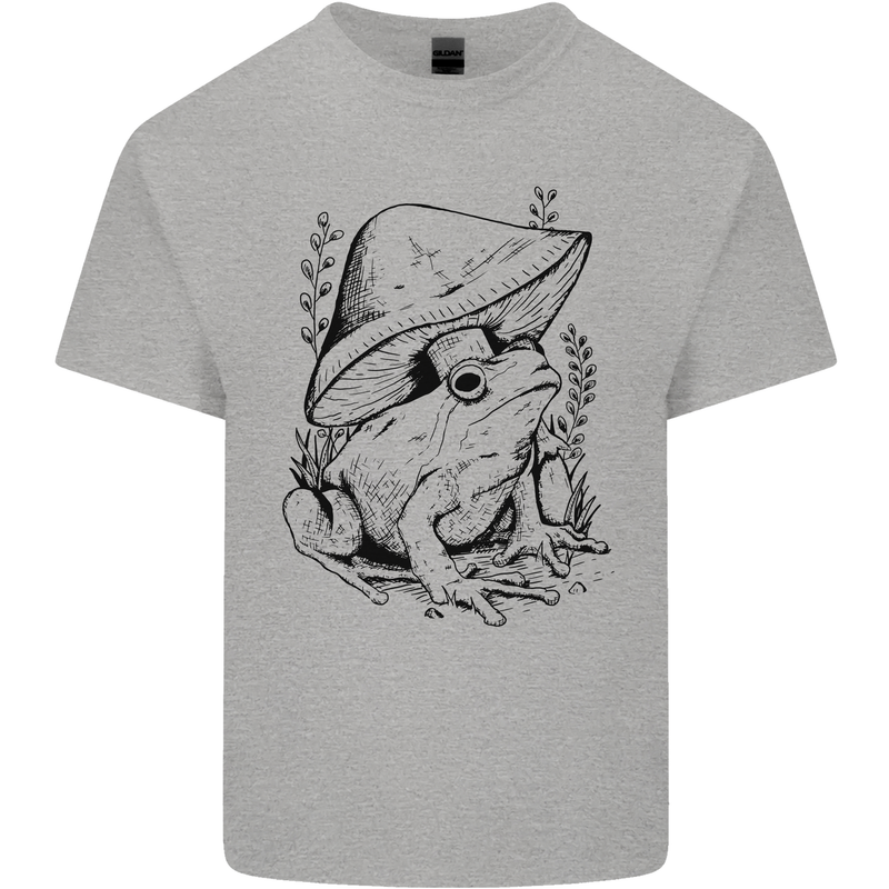 Wildlife Ecology a Frog and a Toadstool Kids T-Shirt Childrens Sports Grey