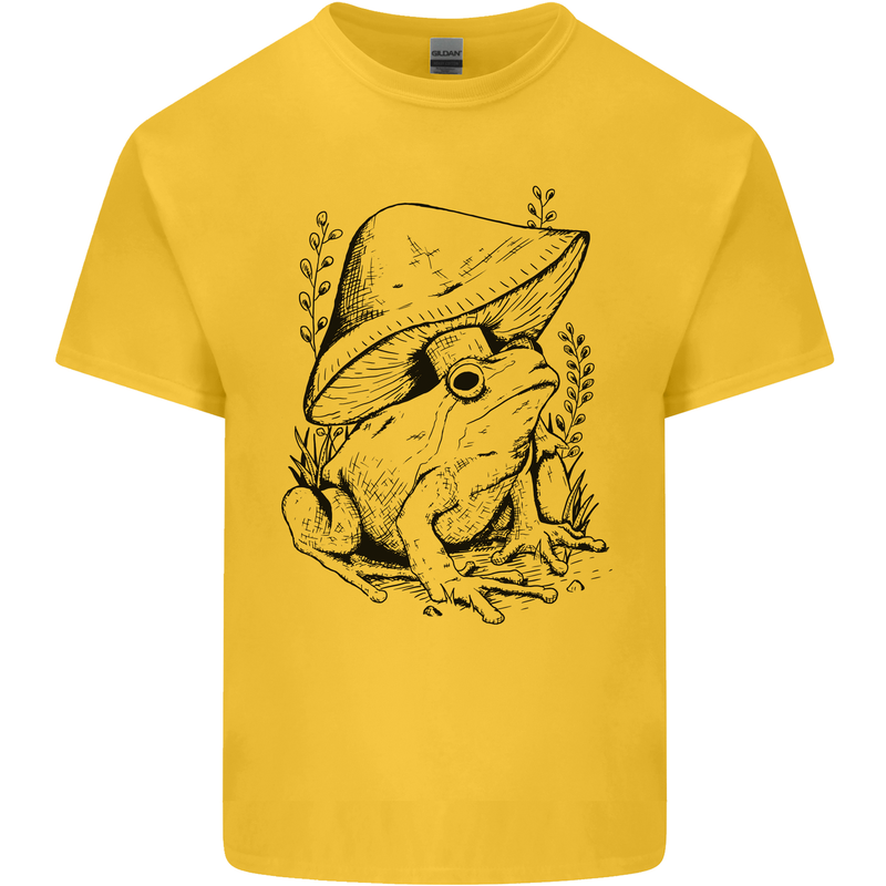 Wildlife Ecology a Frog and a Toadstool Kids T-Shirt Childrens Yellow