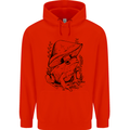 Wildlife Ecology a Frog and a Toadstool Mens 80% Cotton Hoodie Bright Red