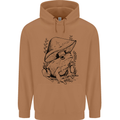 Wildlife Ecology a Frog and a Toadstool Mens 80% Cotton Hoodie Caramel Latte