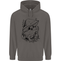 Wildlife Ecology a Frog and a Toadstool Mens 80% Cotton Hoodie Charcoal