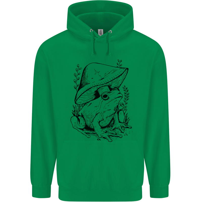 Wildlife Ecology a Frog and a Toadstool Mens 80% Cotton Hoodie Irish Green