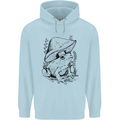 Wildlife Ecology a Frog and a Toadstool Mens 80% Cotton Hoodie Light Blue