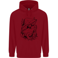 Wildlife Ecology a Frog and a Toadstool Mens 80% Cotton Hoodie Red