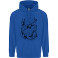Wildlife Ecology a Frog and a Toadstool Mens 80% Cotton Hoodie Royal Blue