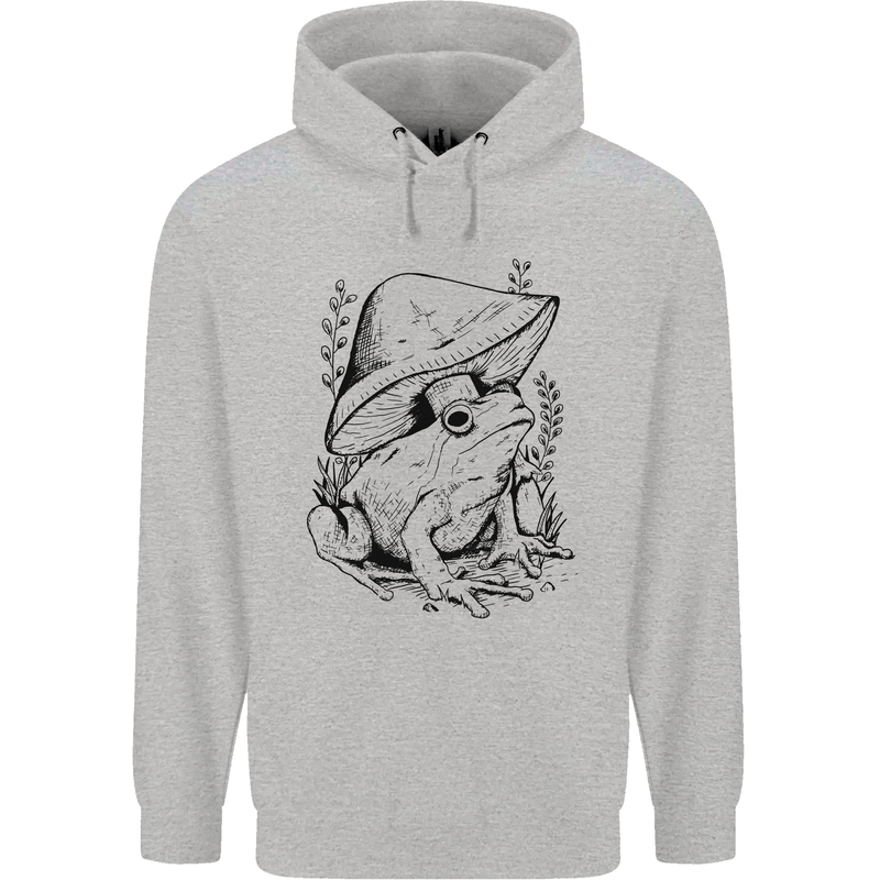 Wildlife Ecology a Frog and a Toadstool Mens 80% Cotton Hoodie Sports Grey
