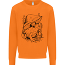 Wildlife Ecology a Frog and a Toadstool Mens Sweatshirt Jumper Orange