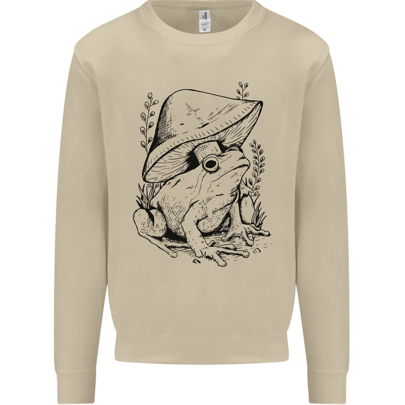 Wildlife Ecology a Frog and a Toadstool Mens Sweatshirt Jumper Sand