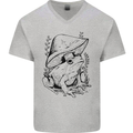 Wildlife Ecology a Frog and a Toadstool Mens V-Neck Cotton T-Shirt Sports Grey