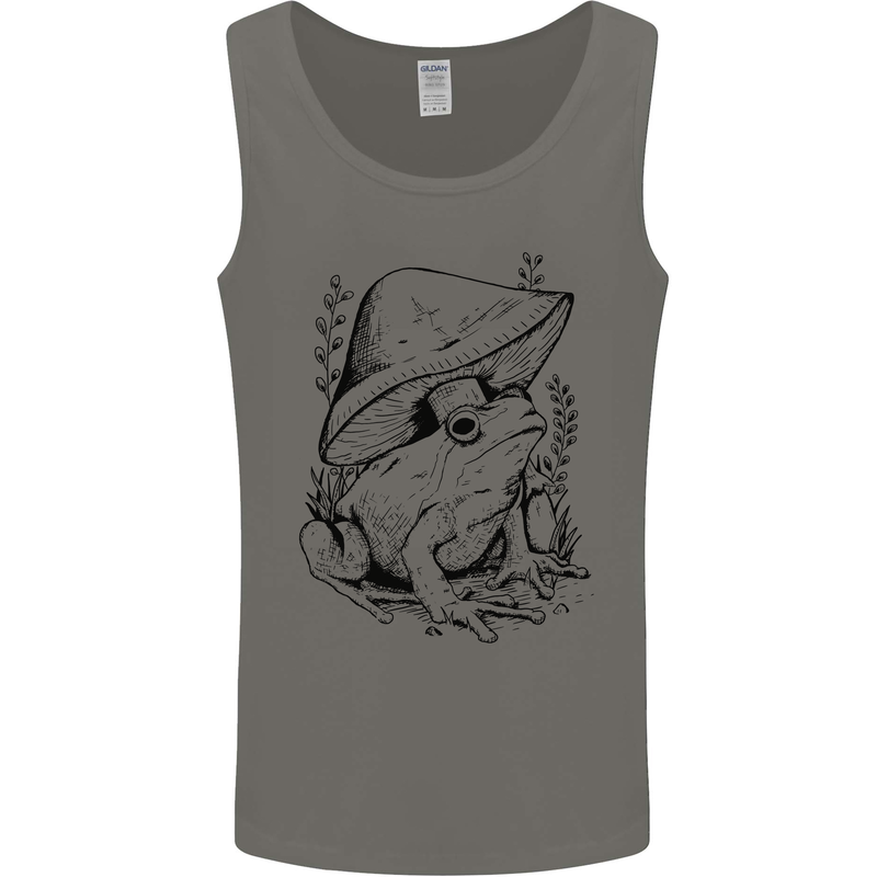 Wildlife Ecology a Frog and a Toadstool Mens Vest Tank Top Charcoal