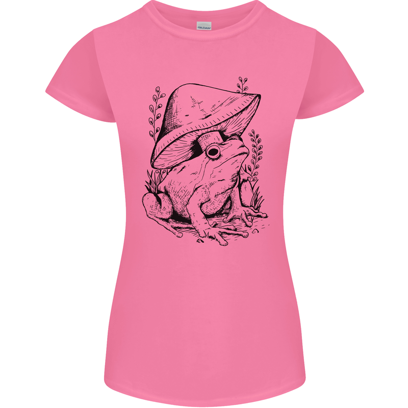 Wildlife Ecology a Frog and a Toadstool Womens Petite Cut T-Shirt Azalea