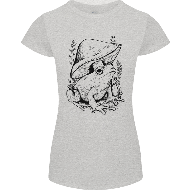 Wildlife Ecology a Frog and a Toadstool Womens Petite Cut T-Shirt Sports Grey