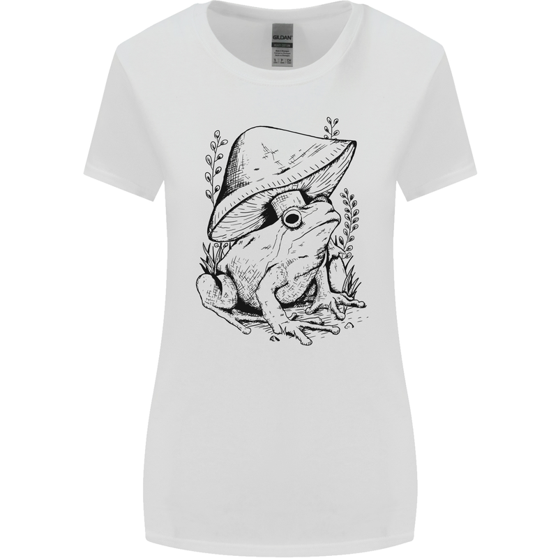 Wildlife Ecology a Frog and a Toadstool Womens Wider Cut T-Shirt White