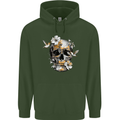 Wildlife Spring Skull Childrens Kids Hoodie Forest Green