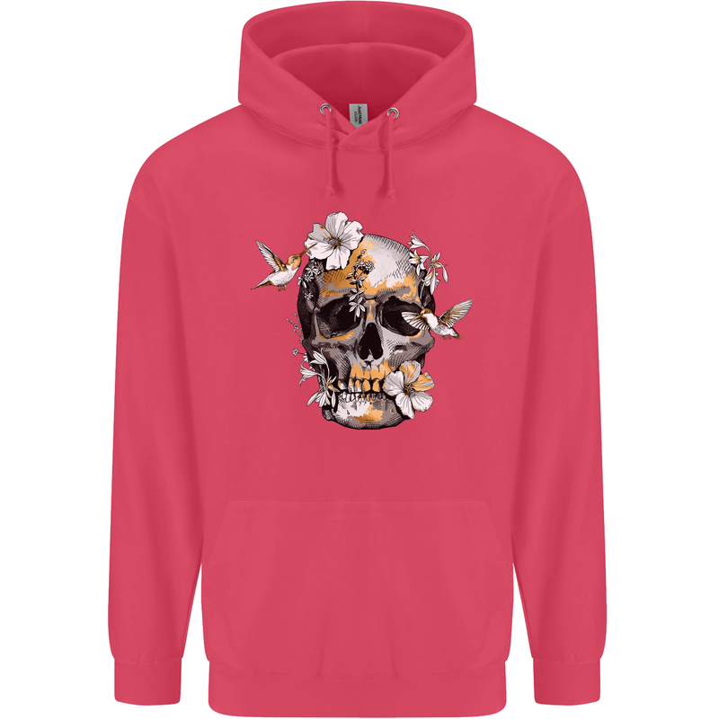 Wildlife Spring Skull Childrens Kids Hoodie Heliconia