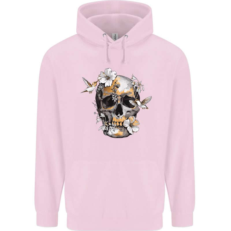 Wildlife Spring Skull Childrens Kids Hoodie Light Pink