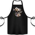 Wildlife Spring Skull Cotton Apron 100% Organic Black