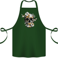 Wildlife Spring Skull Cotton Apron 100% Organic Forest Green