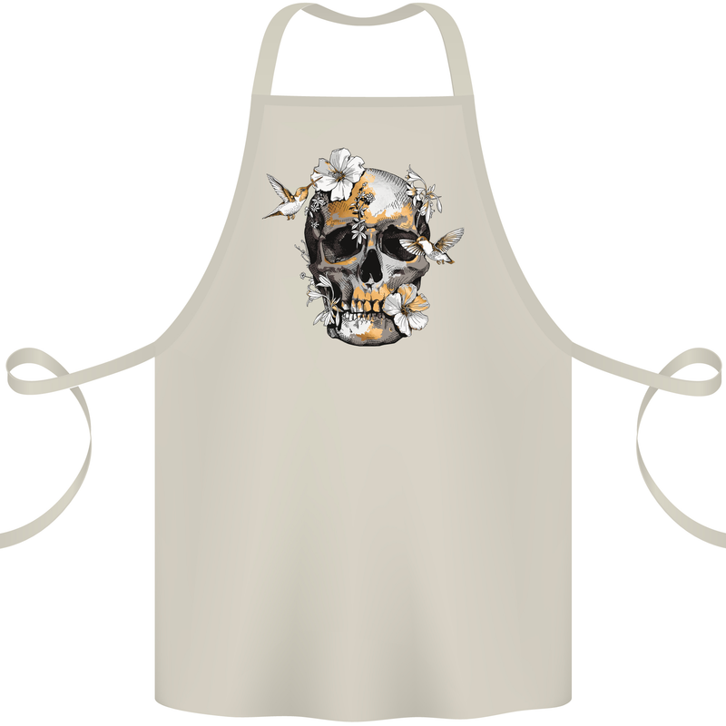 Wildlife Spring Skull Cotton Apron 100% Organic Natural