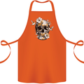 Wildlife Spring Skull Cotton Apron 100% Organic Orange