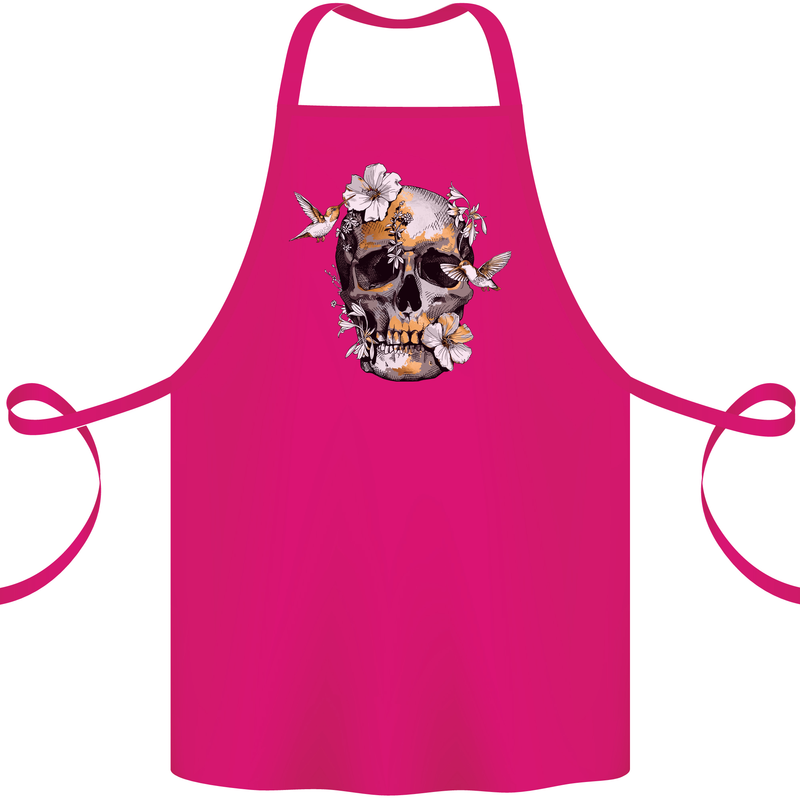 Wildlife Spring Skull Cotton Apron 100% Organic Pink