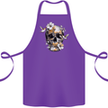 Wildlife Spring Skull Cotton Apron 100% Organic Purple
