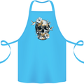 Wildlife Spring Skull Cotton Apron 100% Organic Turquoise