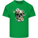Wildlife Spring Skull Kids T-Shirt Childrens Irish Green