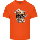 Wildlife Spring Skull Kids T-Shirt Childrens Orange