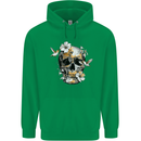 Wildlife Spring Skull Mens 80% Cotton Hoodie Irish Green