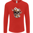 Wildlife Spring Skull Mens Long Sleeve T-Shirt Red