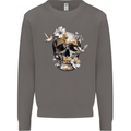 Wildlife Spring Skull Mens Sweatshirt Jumper Charcoal