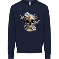 Wildlife Spring Skull Mens Sweatshirt Jumper Navy Blue