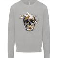 Wildlife Spring Skull Mens Sweatshirt Jumper Sports Grey
