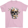 Wildlife Spring Skull Mens T-Shirt Cotton Gildan Light Pink