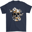 Wildlife Spring Skull Mens T-Shirt Cotton Gildan Navy Blue
