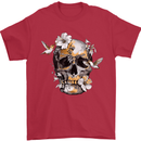 Wildlife Spring Skull Mens T-Shirt Cotton Gildan Red