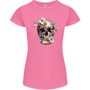 Wildlife Spring Skull Womens Petite Cut T-Shirt Azalea