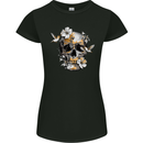 Wildlife Spring Skull Womens Petite Cut T-Shirt Black