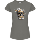 Wildlife Spring Skull Womens Petite Cut T-Shirt Charcoal