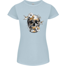 Wildlife Spring Skull Womens Petite Cut T-Shirt Light Blue