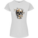 Wildlife Spring Skull Womens Petite Cut T-Shirt White