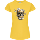 Wildlife Spring Skull Womens Petite Cut T-Shirt Yellow