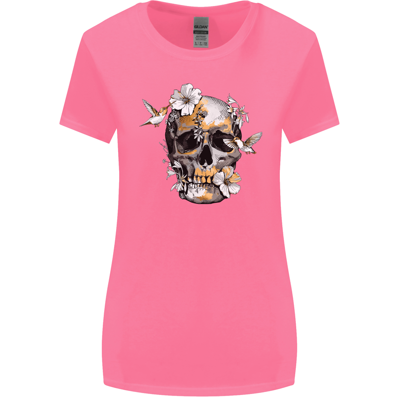 Wildlife Spring Skull Womens Wider Cut T-Shirt Azalea
