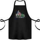 Will Mo the Lawn For Beer Funny Alcohol Cotton Apron 100% Organic Black