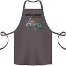 Will Mo the Lawn For Beer Funny Alcohol Cotton Apron 100% Organic Dark Grey