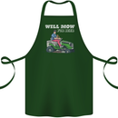 Will Mo the Lawn For Beer Funny Alcohol Cotton Apron 100% Organic Forest Green