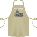 Will Mo the Lawn For Beer Funny Alcohol Cotton Apron 100% Organic Khaki